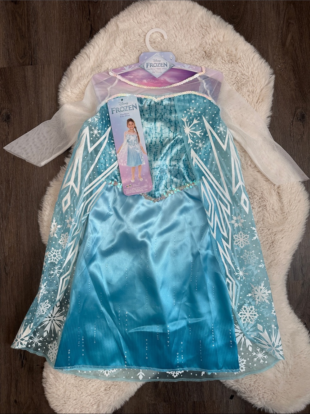 Disney Elsa Sparkling Aqua and White Princess Costume Dress size 4-6